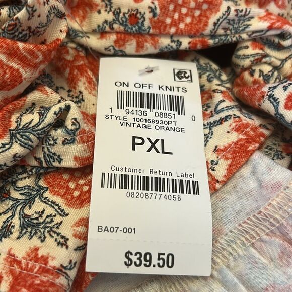 Style & Co vintage orange floral peplum blouse Size PXL - Picture 10 of 10